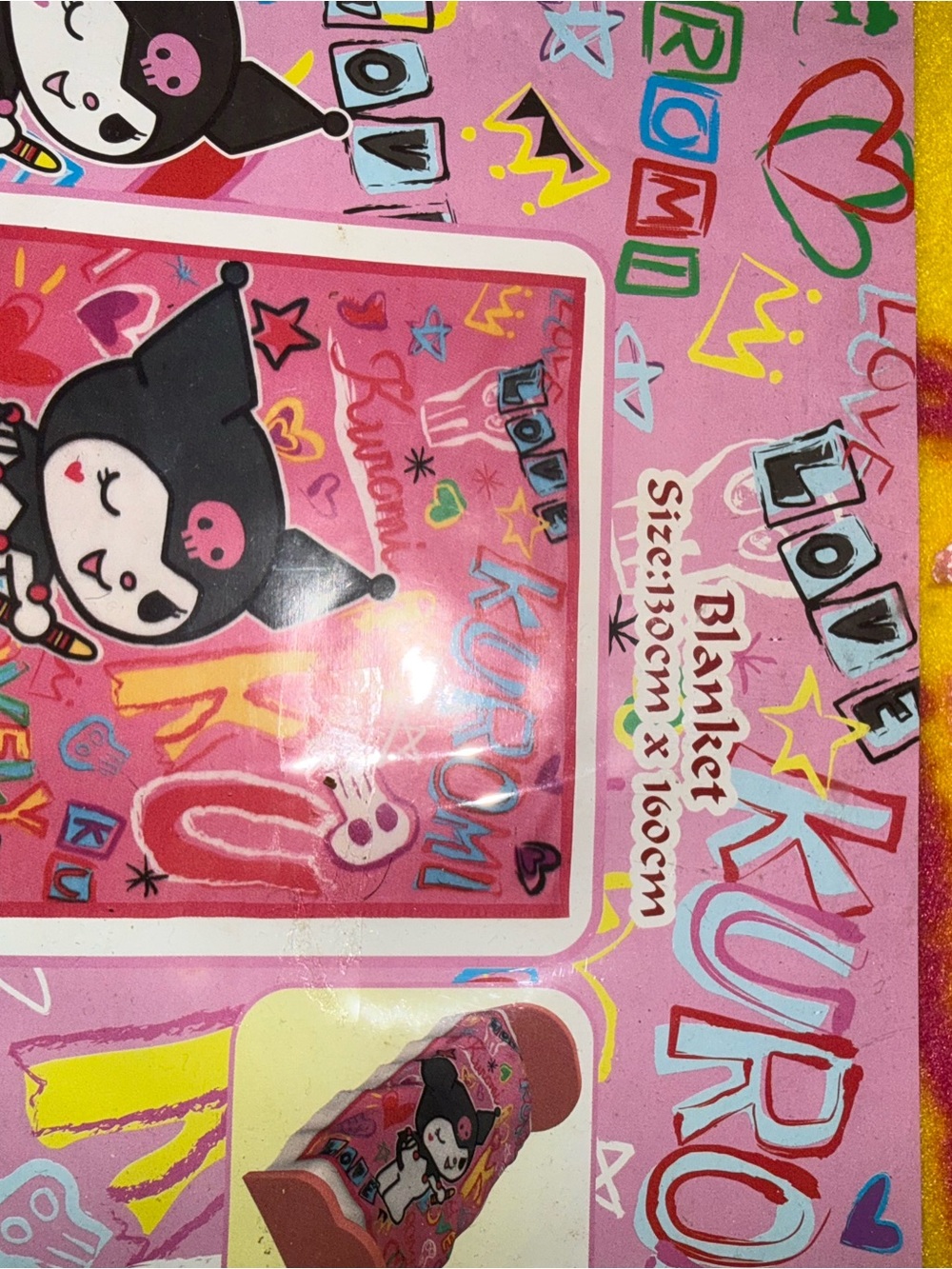 Sanrio Kuromi Pink Kids Blanket with Multicolor Graphics